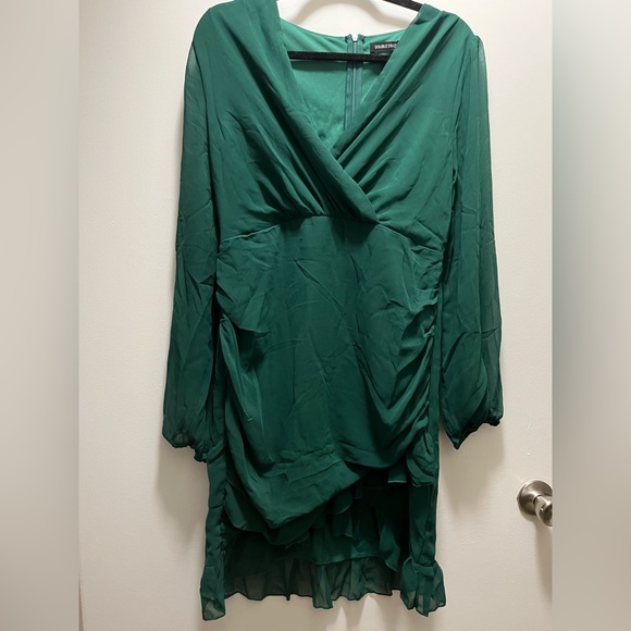 Green Ruffle Wrap Dress - Picture 3 of 3